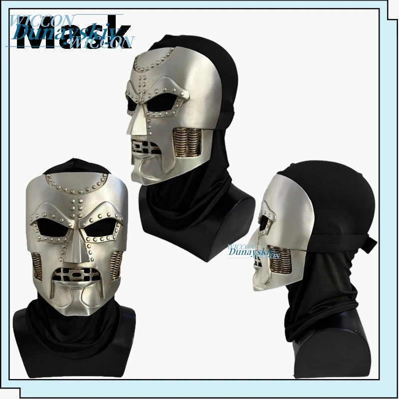 Metal Texture Mask Rivet Full Face Helmet Cosplay Prop Halloween Party Costume Accessory Collection Gift cos Prop