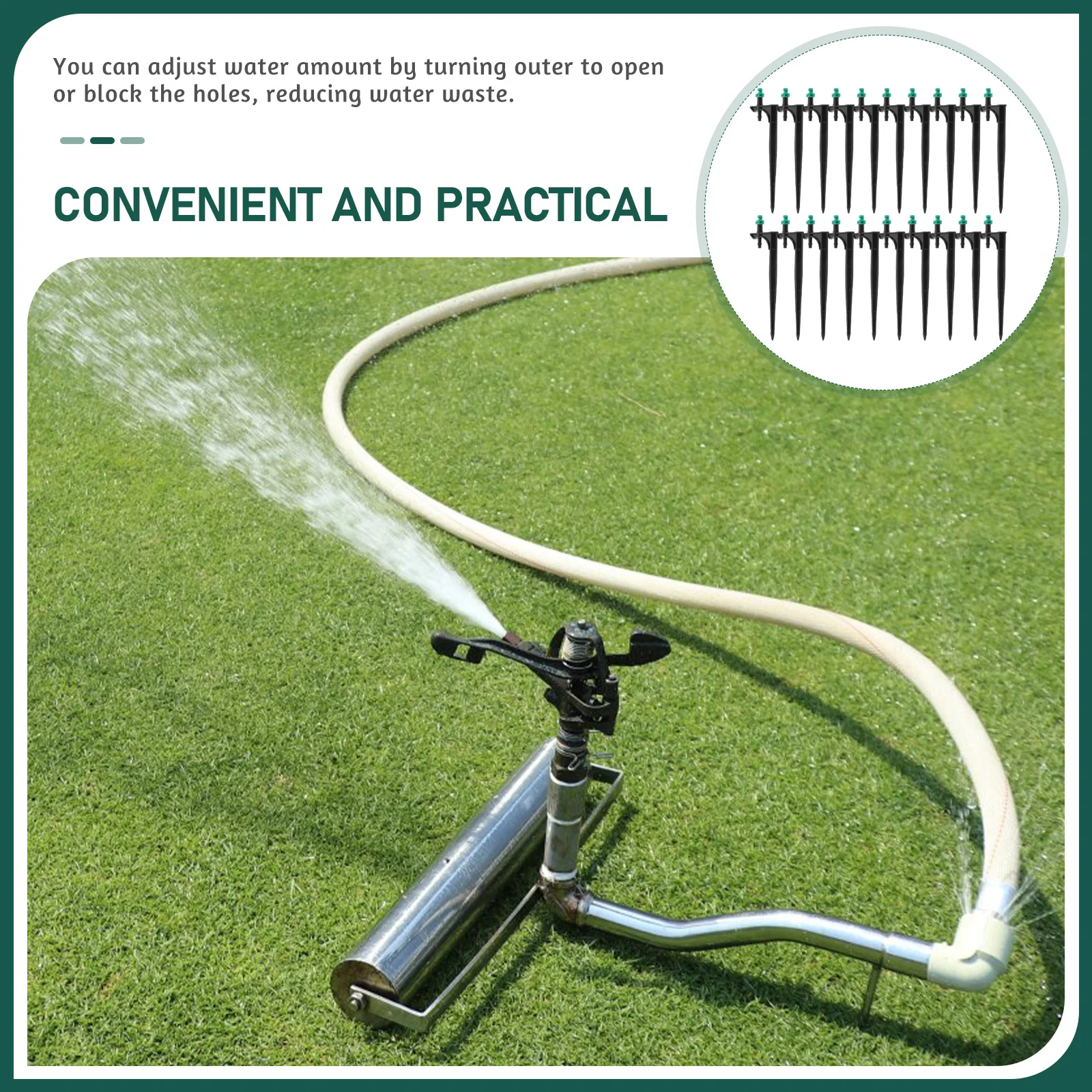 

20pcs Misting Nozzle Adjustable Sprinkler for Lawn Garden chard Dripper Spike Irrigation Kit Plant Accessories