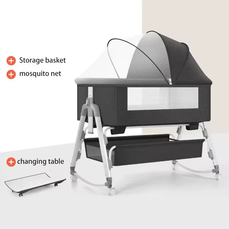 High Quality Portable & Adjustable Baby Bed Cot Baby Bassinet with Mosquito Net Jolly Bedside Cradle Sleeper