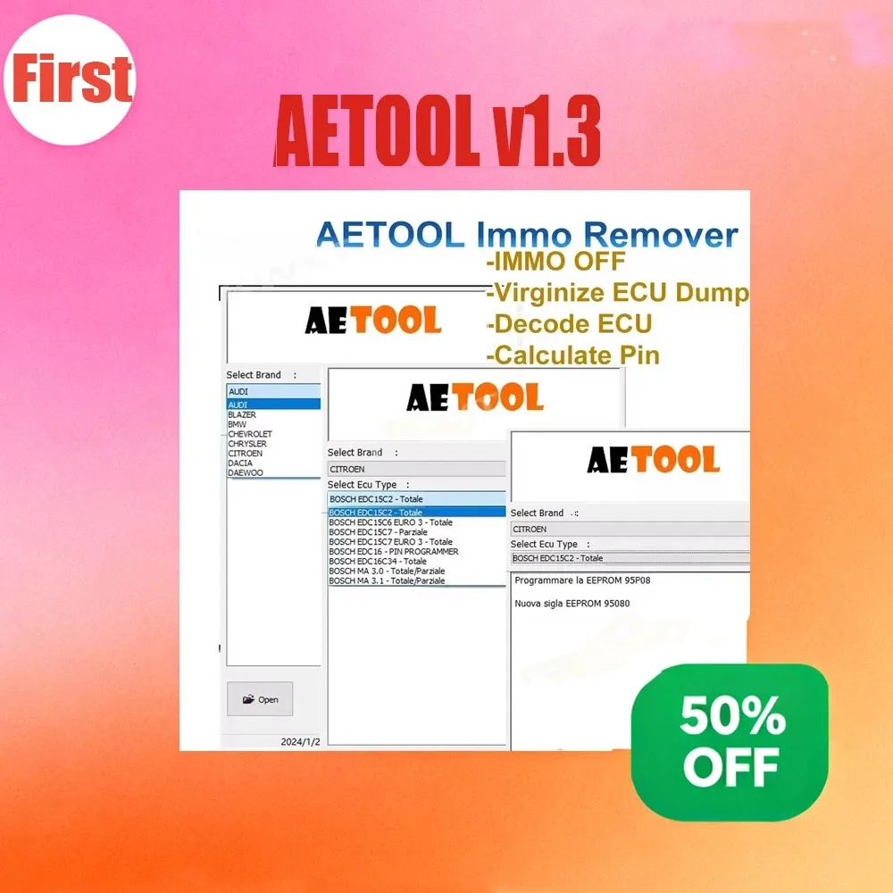 AETOOL IMMO Remover V1.3 2021.11 برنامج فك التشفير التلقائي ECU Dump Decode IMMO Eeprom off حساب PIN Virgin/IMMO Remover لـ Ca #2