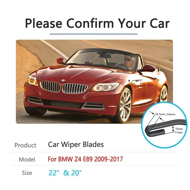 For BMW Z4 E89 2009~2017 Front Windshield Windscreen Wipers Car Accessories 2010 2011 2012 2013 2014 2015 2016 Car Wiper Blade
