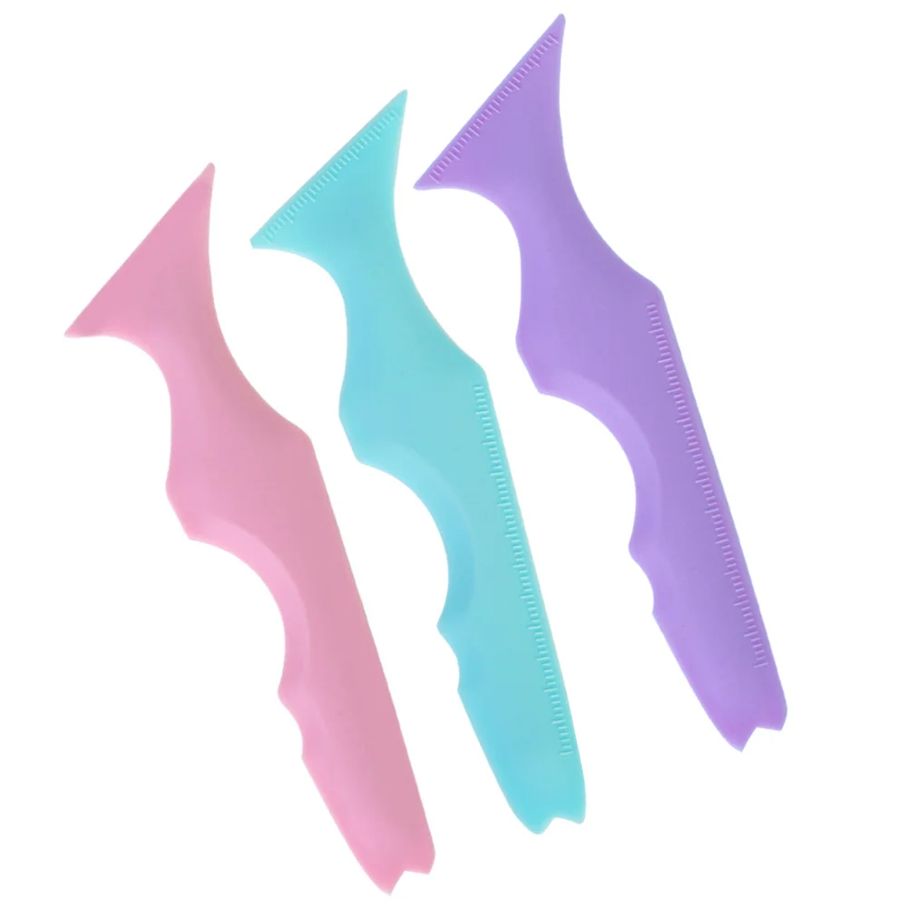 3 pièces Silicone Eyeliner aide outil de maquillage des yeux poignée ergonomique applicateur de Mascara dessin précis pochoir Eyeliner pochoirs