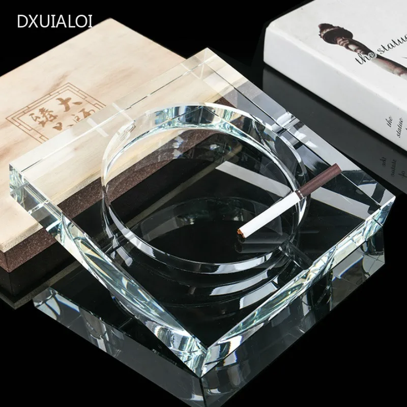 Handmade crystal green ashtray square gray tray home decoration fashion best gift Transparent Silver Black Gold WSHYUFEI