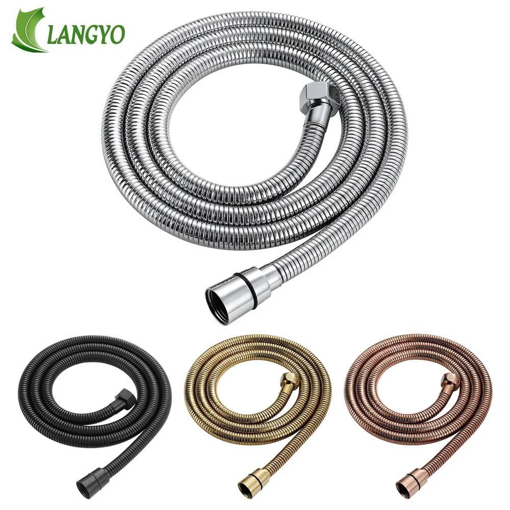 Chrome/Rose Gold/Golden/Black/Antique High Quality Reinforced 1.4/1.5m Stainless Steel Flexible Shower Hose Bathroom Accessories