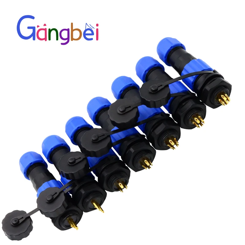 SP13 Waterproof connector SP1310 2pin 3pin 4pin 5pin 6pin 7pin Waterproof Aviation plug cable connector IP68 SP13 13mm Gangbei