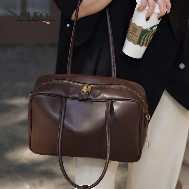 

Cowhide Women's Big Shoudler Crossbody Bags Luxury Desiger Brand Genuine Grade Leather Ladies Large Bag Female Handbags New