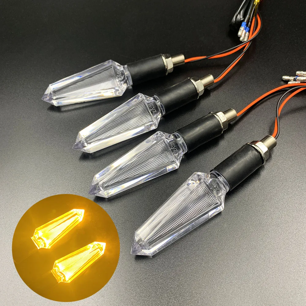 Motorcycle M10 Universal LED Turn Signal Indicator Amber Light 12V Flowing Sequential arrow light