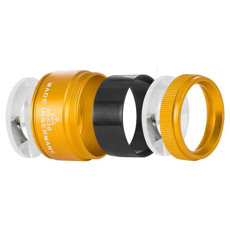 عدسة مكبرة بصرية مع ضوء 30x36 عدسة مكبرة محمولة للجيب لإصلاح ساعة المجوهرات طوابع العملات المعدنية للقراءة