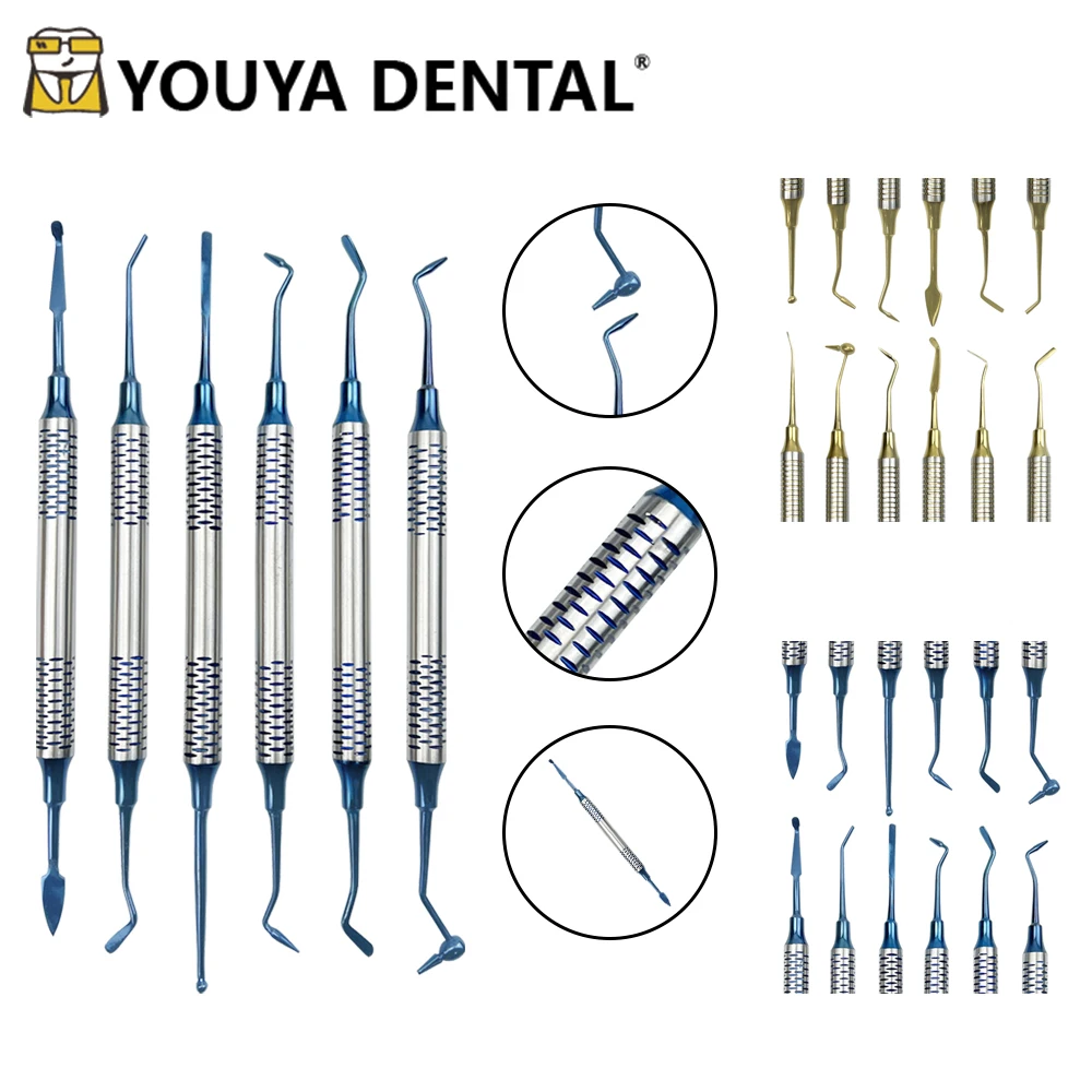

6 шт. набор для наполнения стоматологической композитной смолы лопатка с толстой ручкой наполнитель с титановым покрытием инструменты для коррекции стоматологических инструментов