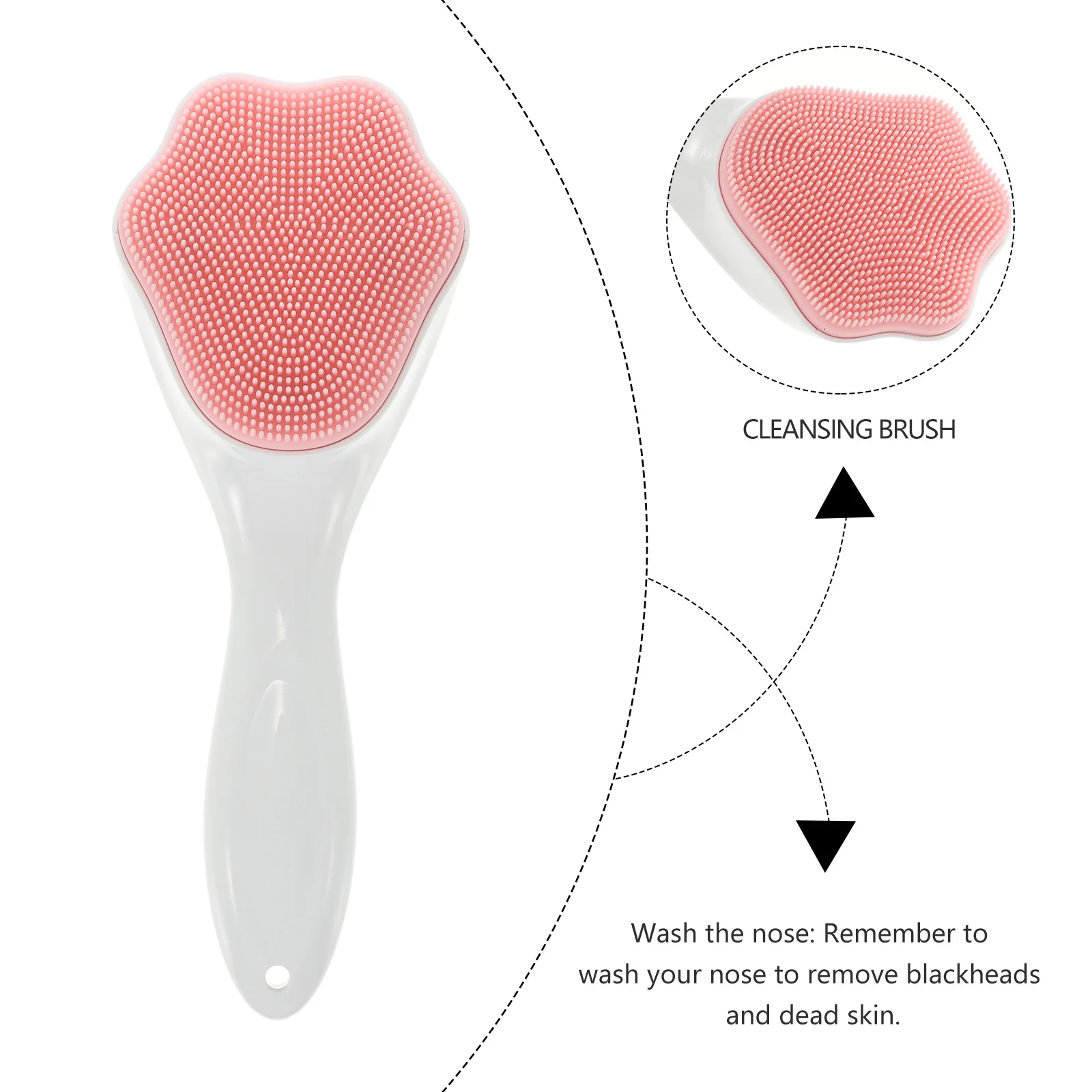 Brosse faciale en Silicone patte de chat, outil de nettoyage du visage à Long manche, nettoyage en profondeur, épurateur de Massage pour peaux sensibles