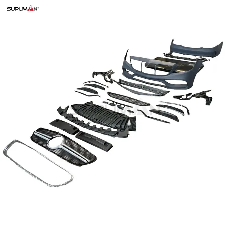 B SPM Bumper Face Kit Upgrade to Cls63 Amg Style Body  Plastic 1 Set 2015-2023 for Mercedes Benz Cls W218   Acce