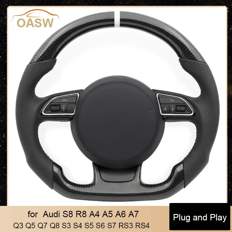

Carbon Steering Wheel Manual Gear Change Style for Audi A3 A4 A5 A6 A7 A8 S3 S4 S5 S6 S7 S8 Q3 Q5 Q7 Q8 R8 RS RS3 RS4 RS5 RS6