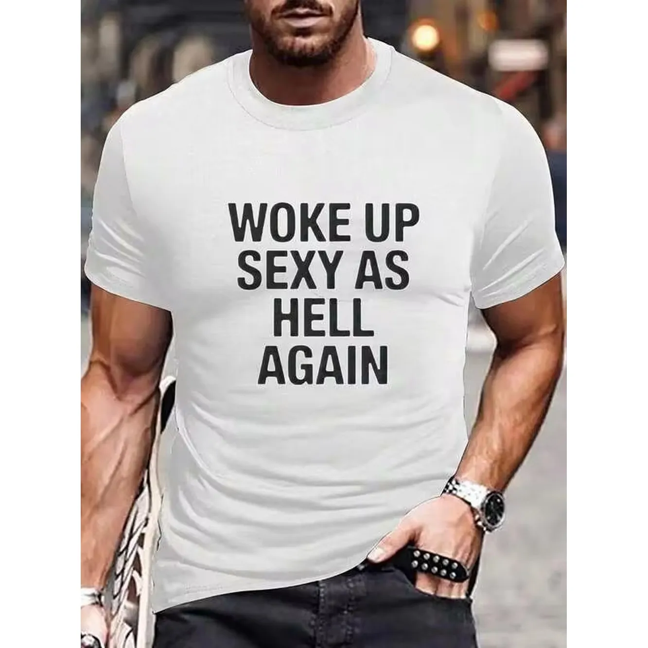 Men's Black Crew Neck T-Shirt 