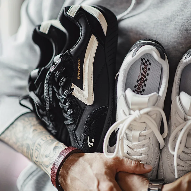 Maden Unisex Fall Vintage Patchwork Racing Shoes Breathable German Trainers Sneakers Thin Sole Casual Lace-Up Sport Winter Shoes - Image 2