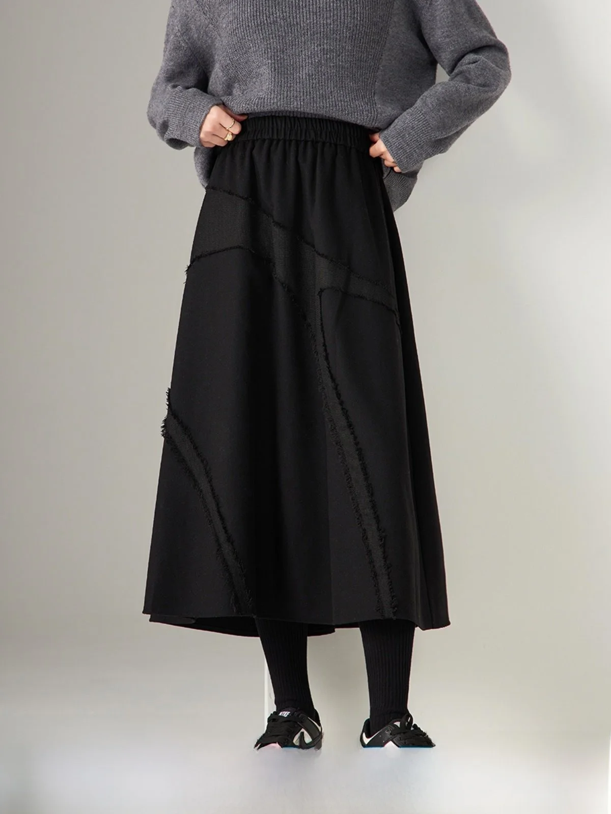 smen-2025-automne-hiver-design-sens-epissage-viande-ample-couvrant-mince-parapluie-jupe-femmes-polyvalent-mi-longue-f-jupe