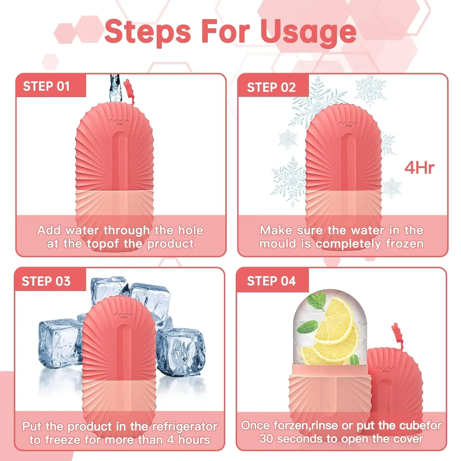 Silicone Face Ice Cube Mold for Beauty Skin Care Ice Face Mold Sphere Face Ice Cubes for Brighten Lubricate Fine Lines Ice Mold image 3
