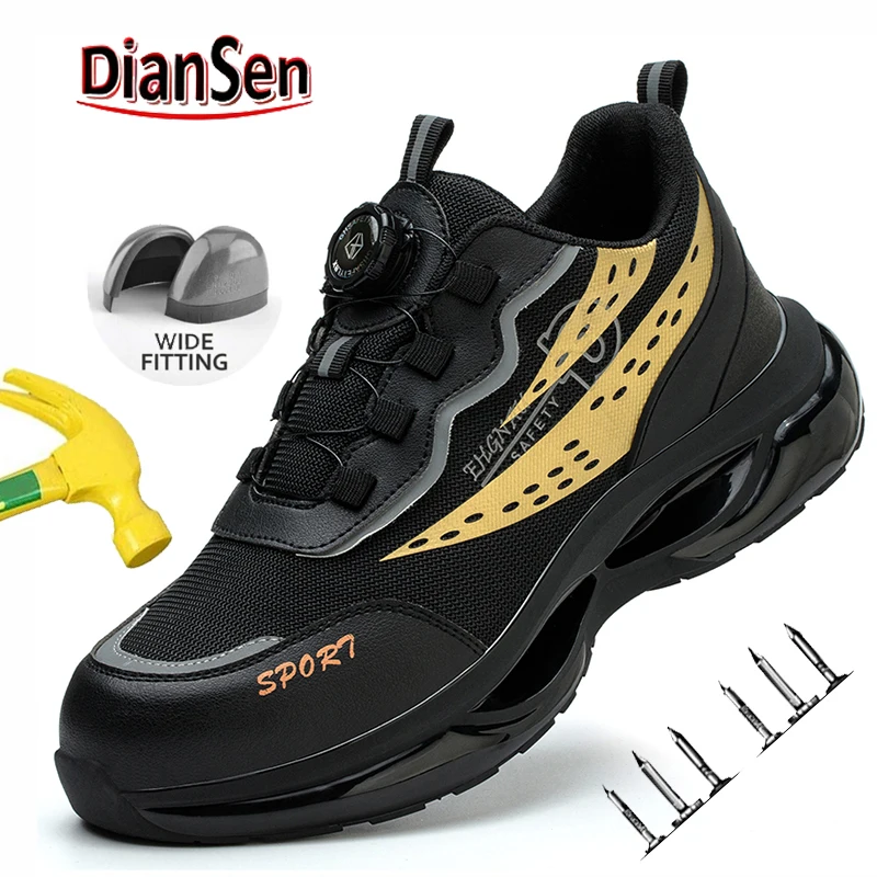 

Work Boots Indestructible Safety Shoes Steel Toe Cap Men Lightweight Breathable Construction Work Shoes Durable Wear-resisting