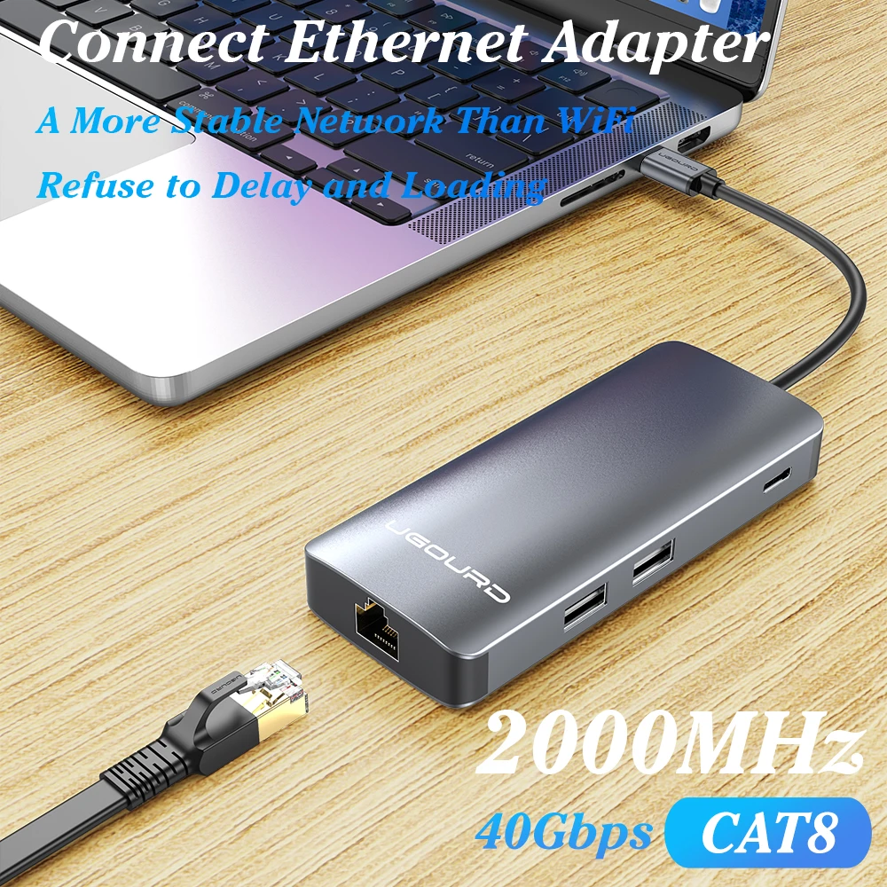 Rj45 Cat 8 Ethernet Cable Flat Cat8 Network Cable LAN Internet 40Gbps 2000Mhz For Router Ps4 PC Laptop 0.5m - 5m 10m 15m 20m 30m