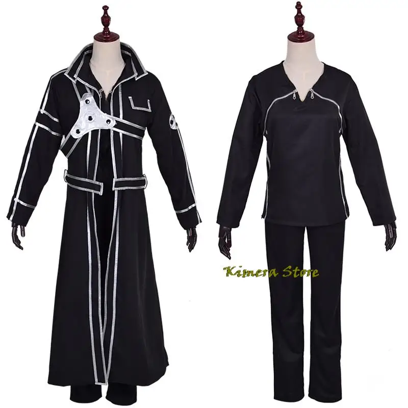 Anime Kirigaya Kazuto Cosplay Kostüme Schwert Kunst Online Kirito Schuhe Salisierung Perücken Stiefel Uniform Set Erwachsenen Unisex