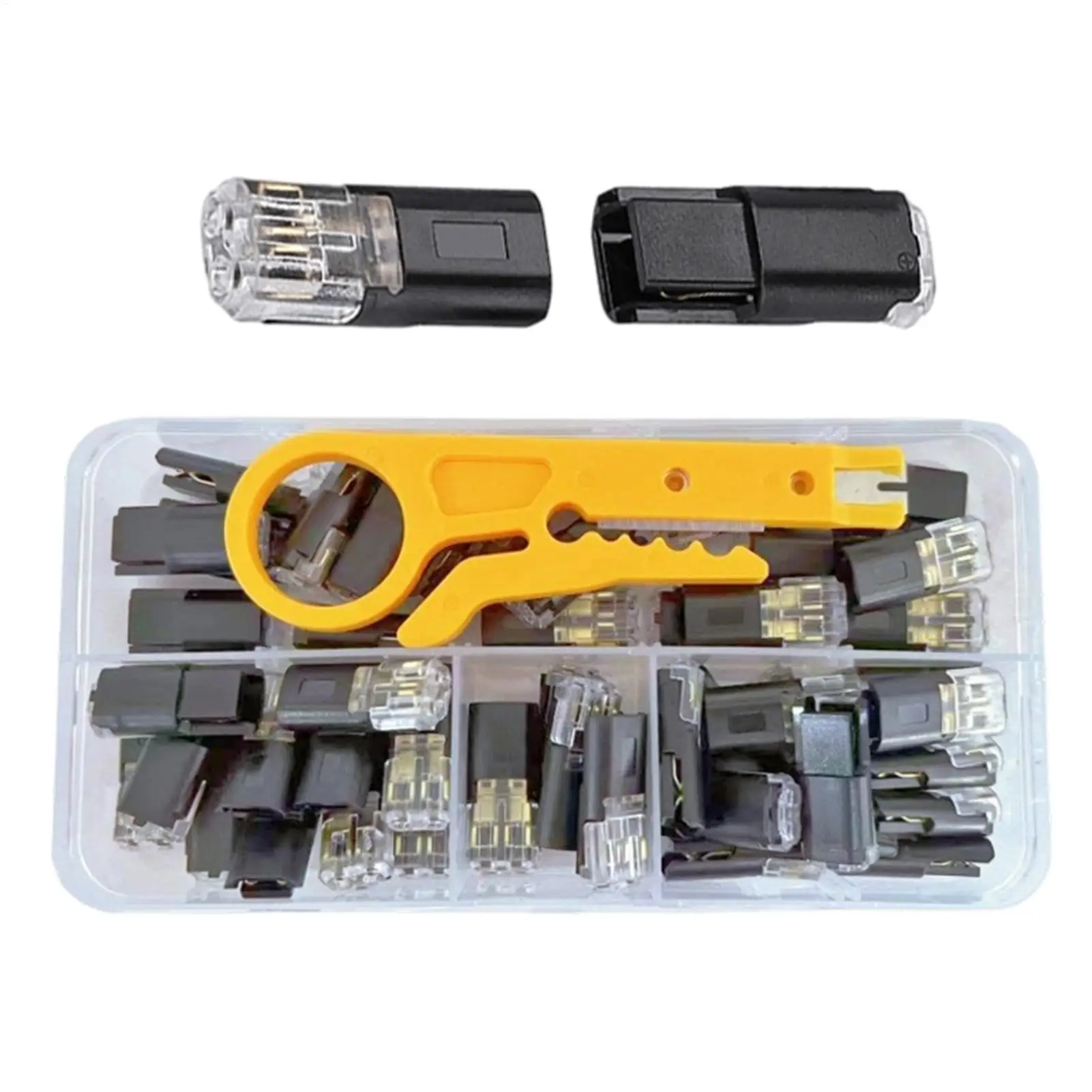 Wiring Connectors with Locking Buckle Fasteners 50-Piece LED Light Strip Connectors for Car Lighting Low-Voltage Decor Appliance