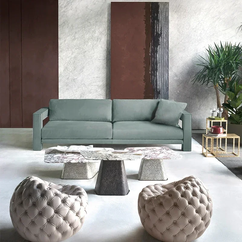 

N40 Italian Sofa Side Table Modern Designer Creative Small Coffee Table Model Room Small Square Table Living Room Corner