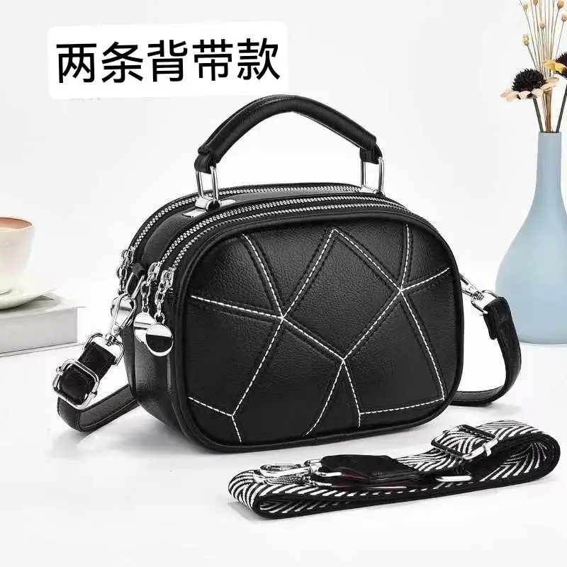 

New Messenger Bag High-end Camera Package Multi-layer Women Pack Versatile One Shoulder Messenger Portable Small Round Bags