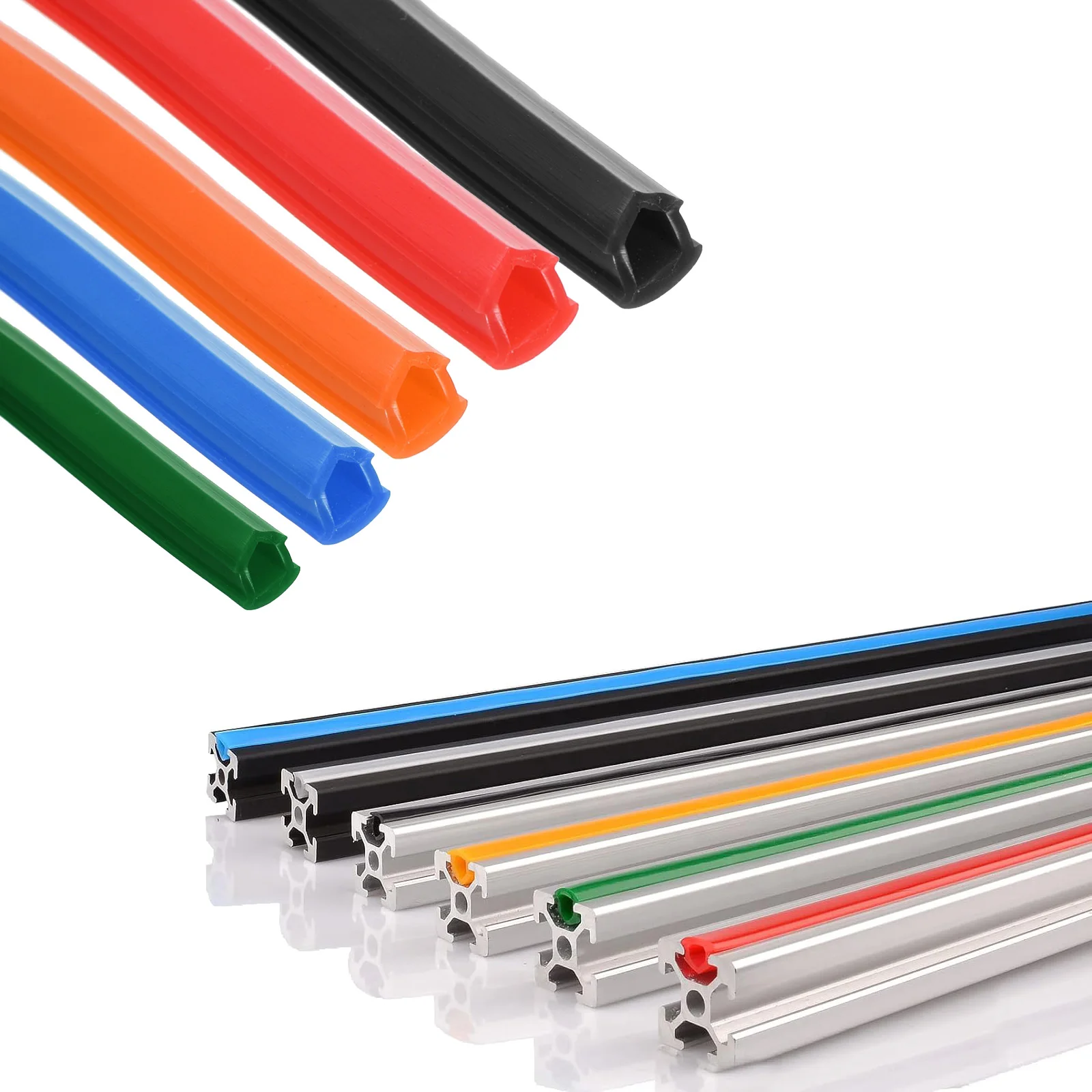 Aluminum Profile Flat Seal Slot Seal Strip Extrusion Slot Cover 6mm 2020 Series 5/8/20M for Aluminum Frame 3D Printer CNC Router