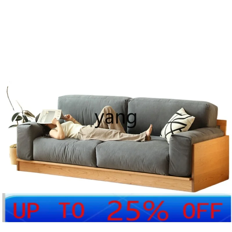 

Левый диван из цельного дерева, тканевый, комбинированный вельветовый, для маленькой квартиры, гостиной, простой и ретро