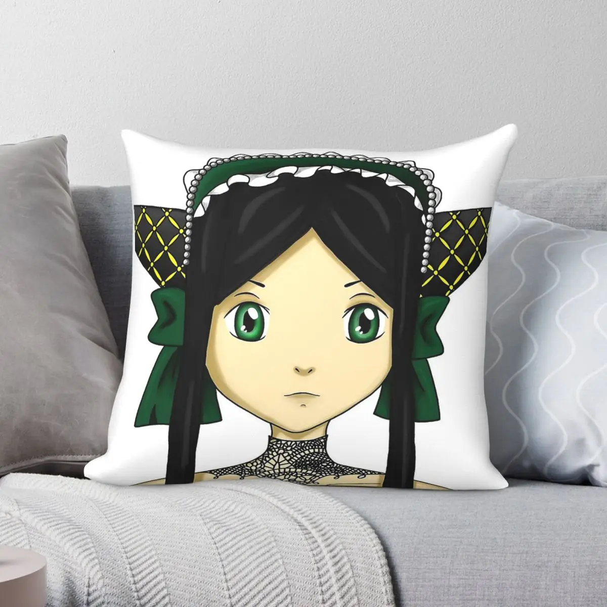 Black Butler Sieglinde Sullivan Square Pillowcase Polyester Linen Velvet Creative Zip Decor Throw Pillow Case Room Cushion 45x45