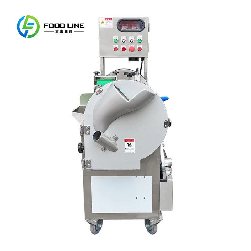 Hot Sale Commercial Dicer Slicer Chopper Shredder Cutter Double Heads Roots Leafy Tomato Fruit Vegetables Cutting Machine