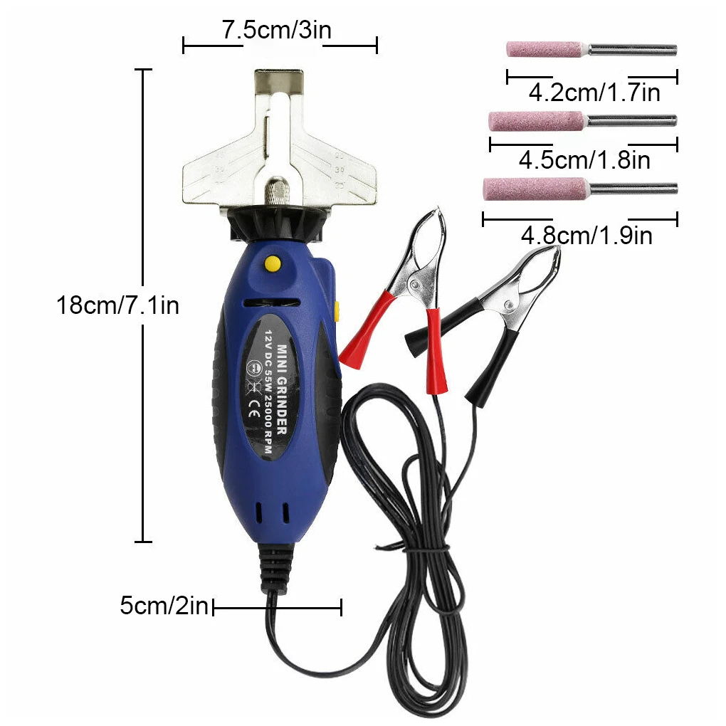 12V Chainsaw Sharpening Kit Electric Grinding Chain Polishing Accessory Kit Sharpening Saw Serrated Grinding Tools Power Tools