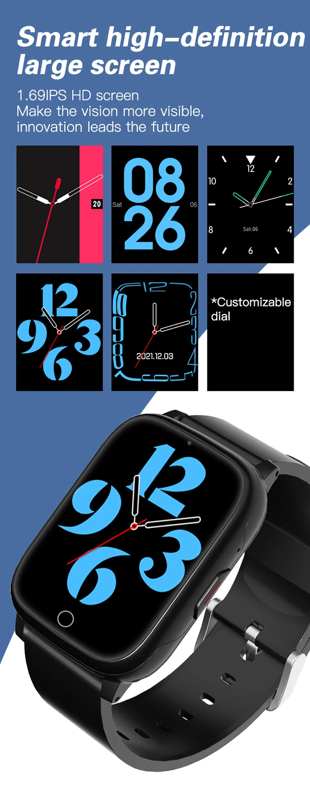 Smartwatch esportivo para estudantes, 4G, GPS, rastreador de crianças, SOS, chamada bidirecional, novo, FA83