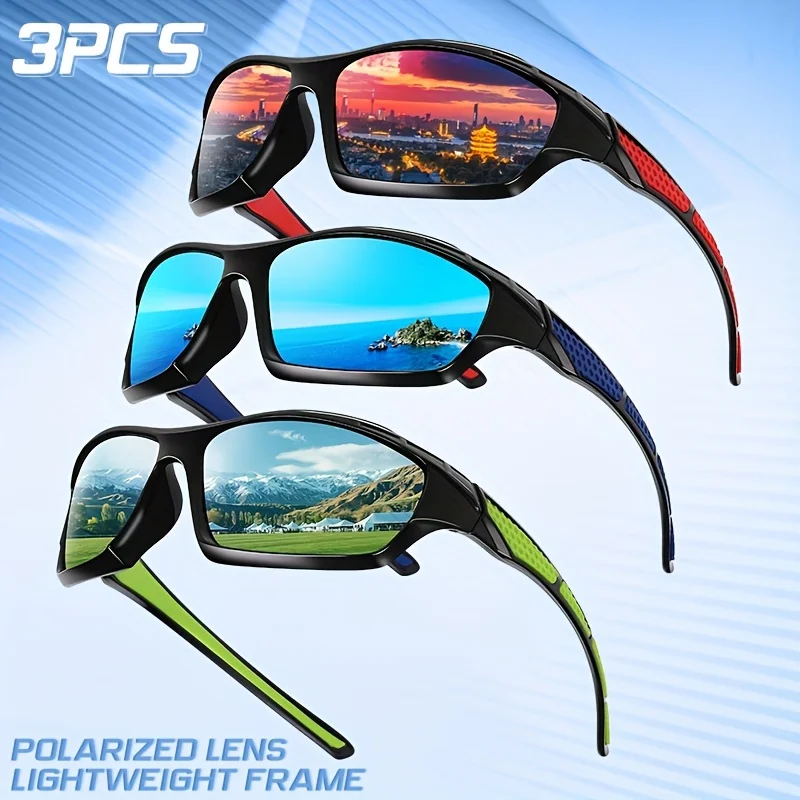 3 Stück Advanced Cool Fantasy Polarisierte Surround-Modebrillen, Outdoor-Sportarten für Männer und Frauen, Radfahren, Angeln, Wandern, Golf