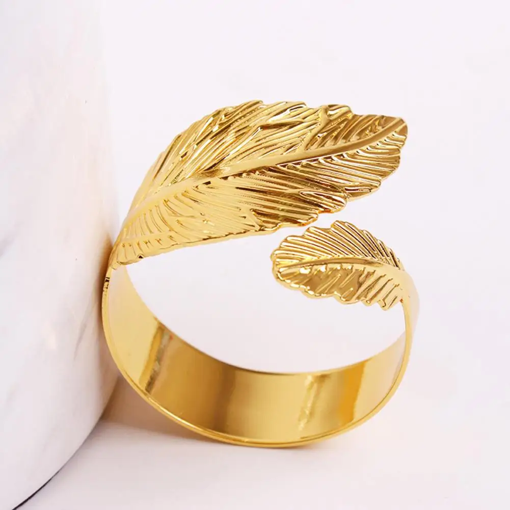 Plating Alloy Napkin Rings Classic Napkin Holders Elegant Maple Leaf Napkin Rings for Wedding Dinner Party Decor Gold Silver