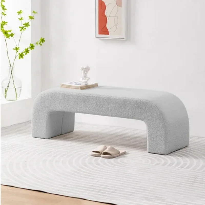 

Simple Velvet Bench Shoe Changing Seat Bed End Stool Modern Living Room Sofa Seat Home Sitting Furniture Chic Upholstered Bench