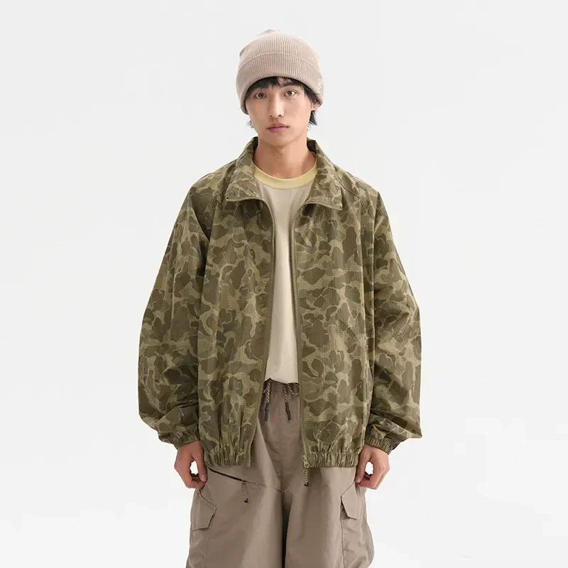 Men Outdoor Lightweight Super Loose Casual Streetwear Fashion Sunscreen Camouflage Cargo Jacket Campus Boy Girl Bomber Coat