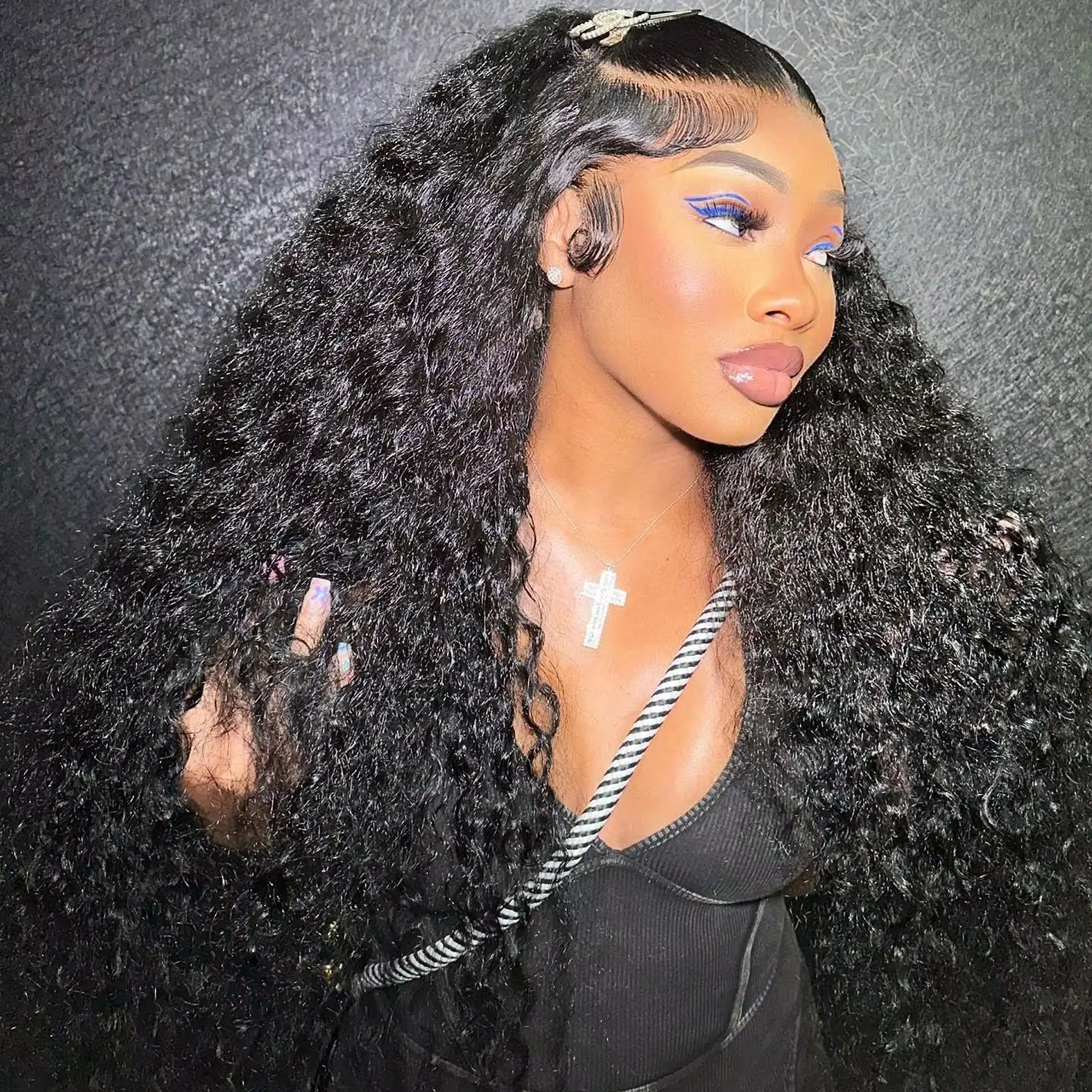 

40-дюймовый парик с глубокой волной и HD-кружевной передней частью 13x4, 13x6, прозрачный 360-градусный кружевной фронтальный парик из натуральных кудрявых волос для женщин