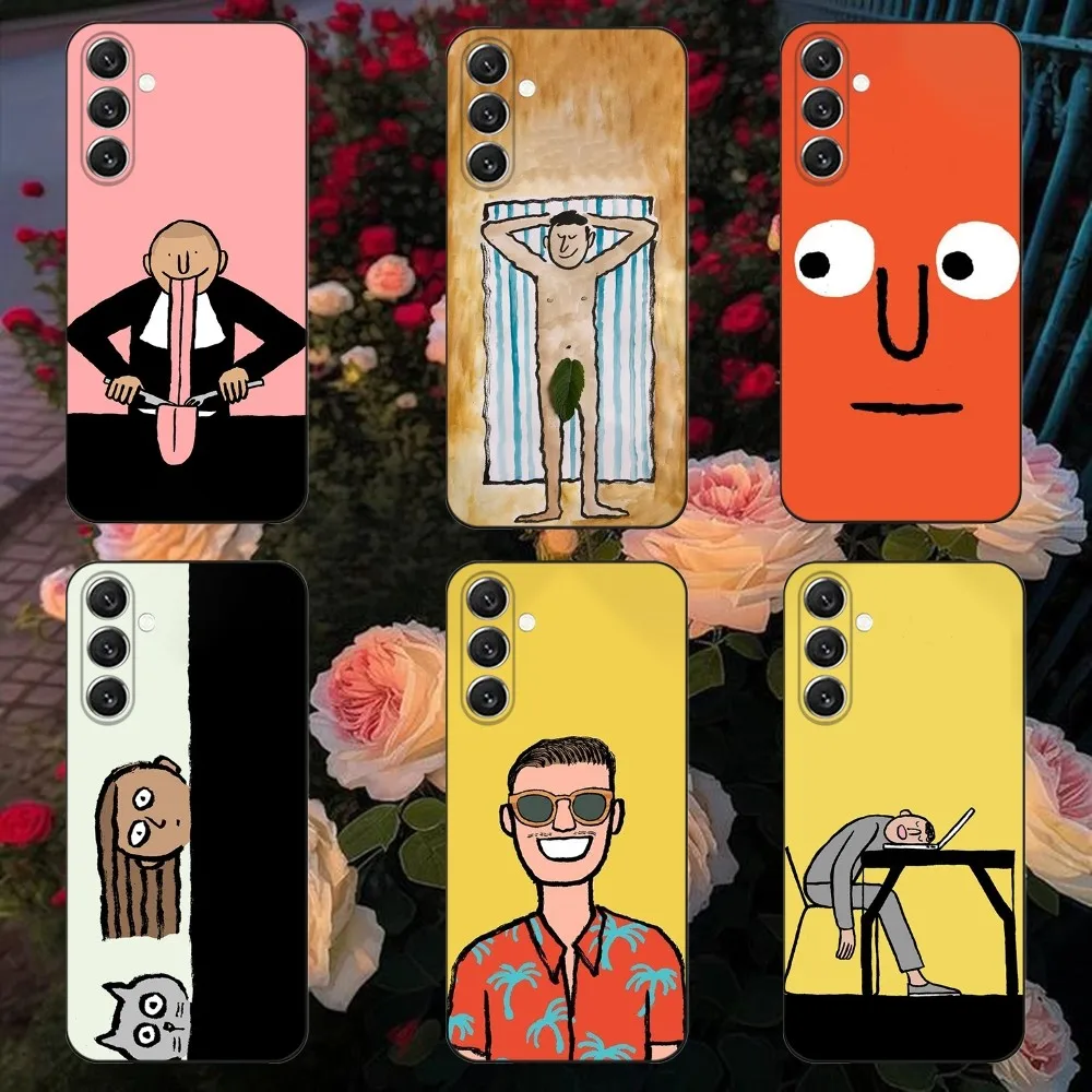 Jean J-Jullien Art   Phone Case For Samsung Galaxy A13,A21s,A22,A31,A32,A52,A53,A71,A80,A91 Soft Black Cover