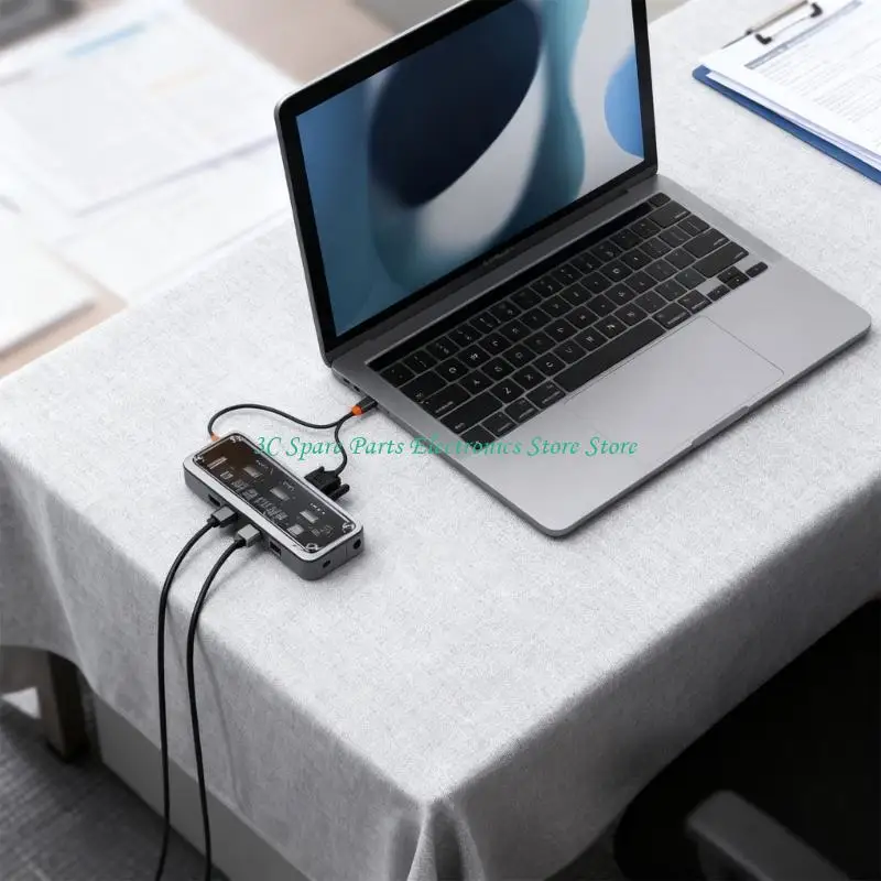 

SZ Type C to HDTV 100W Adapter 10 in 1 Expansion Dock VGA 3.5mm Gigabit Ethernet