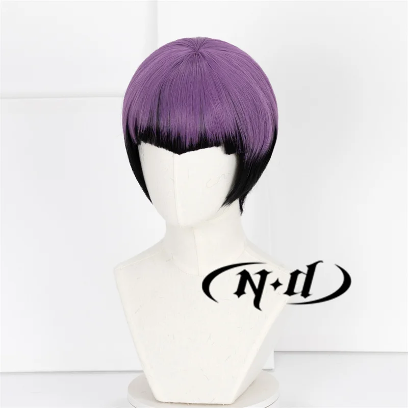 ND Soshiro Hoshina Cosplay Wig Anime Kaiju No. 8 Cosplay Dark Violet Short Hair for Halloween Costume Heat Resistant Synthetic