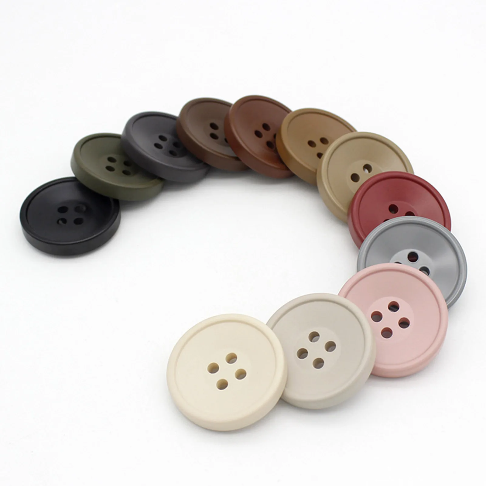 10PCs 21/25/30mm Resin Sewing Buttons Scrapbooking 4 Holes Round Button DIY Sewing Coat Garment Handmade Clothing Accessories