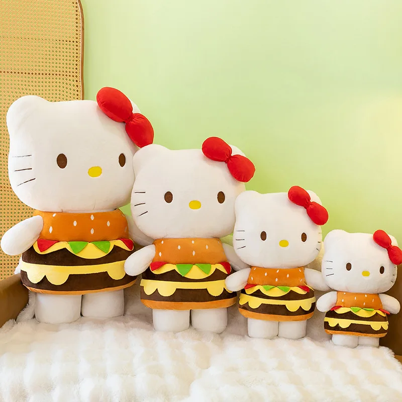 Hello Kitty juguete de peluche estilo hamburguesa lindo animal relleno niños cumpleaños regalo de Navidad para niños al por mayor perfecto para fiesta