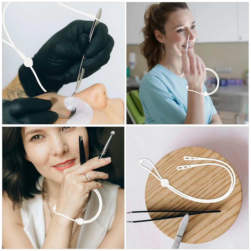 2 pezzi pinzette per ciglia cinturino in silicone protezione braccialetto anello cinturino per estensione ciglia strumenti per trucco pinzette protezione