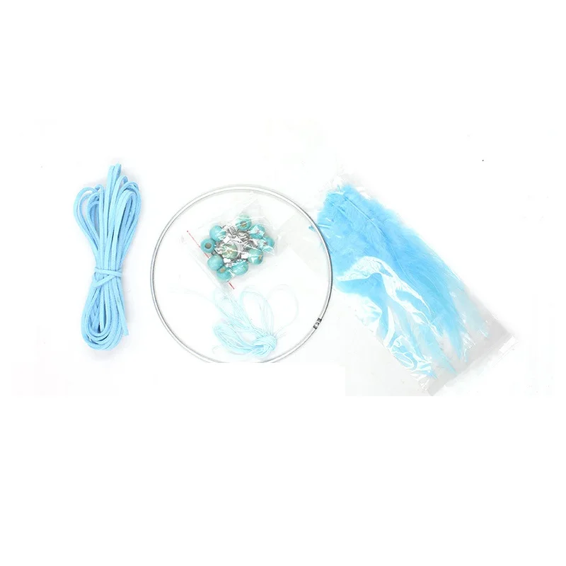 Boho Style For Dreamcatcher DIY Kit Containing Iron Ring Rope Feathers and Wooden Beads for Interior Ornament Building