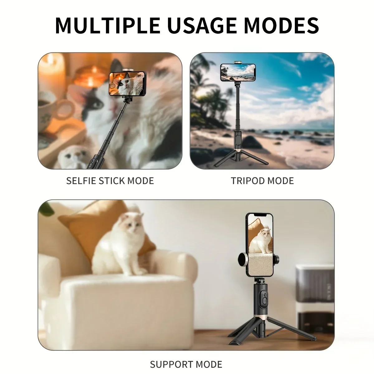 Xiaomi 3 in 1 Hidden Cell Phone Wireless Remote Selfie Stick Q12 Aluminum Alloy Telescopic Stick Camera Phone Holder