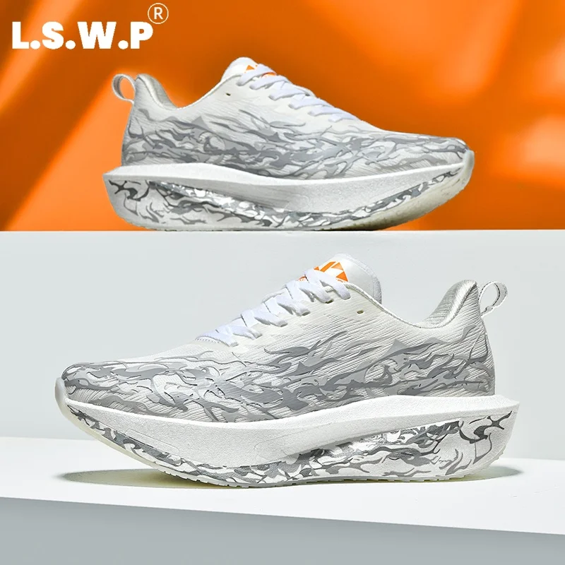 Men's Casual Sports Shoes, Unisex Flame Print Racing Running Shoes, Engineering Mesh Breathable Sports Shoes, High-Elastic Thick-Soled Cushioning Rebound Running Shoes, Non-Slip Wear-Resistant Marathon Professional Training Shoes, Outdoor Jogging Fitness Trendy Multi-Color Casual Shoes