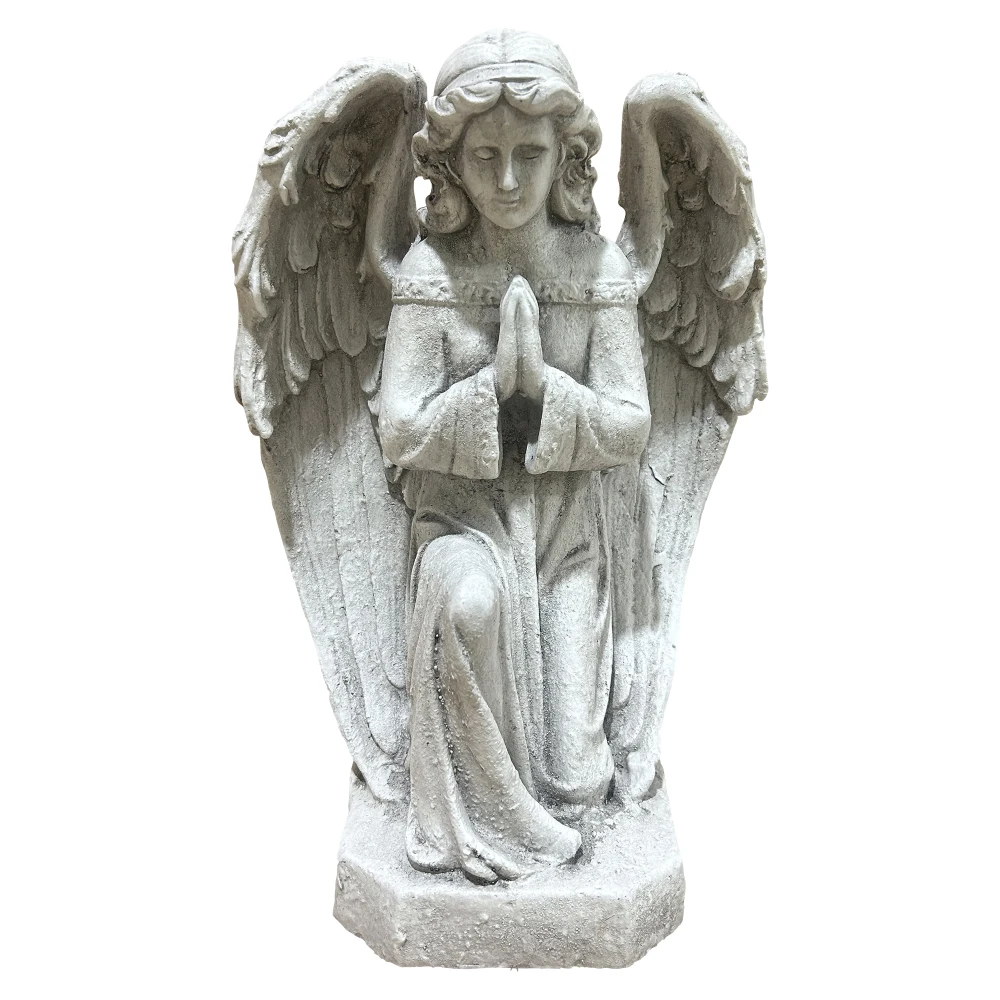 Magnesium Oxide Praying Angel Statue Weatherproof Cherub Sculpture Outdoor Garden Lawn Decor Ornament