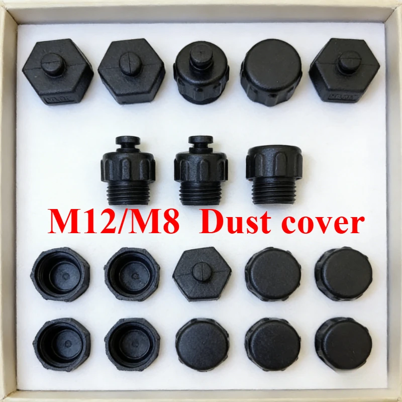 10pcs Dust Cover  M8 M12 Internal Thread/External Thread Connector Cover Male Female with Rope Special Cap for Aviation Plug
