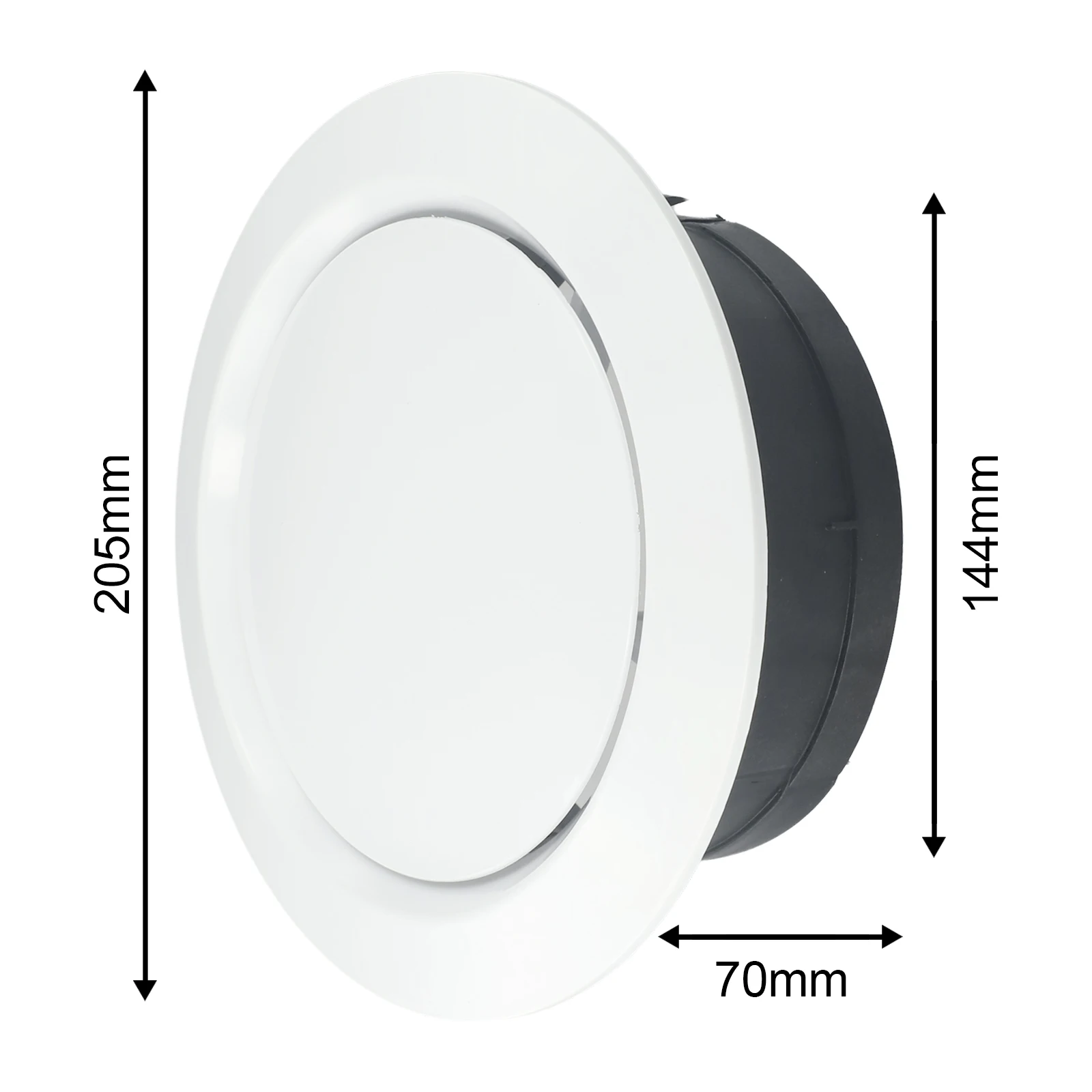 丸型ベンチレーショングリル,ABSカバー,調整可能な排気口,ダクト,75mm, 100mm, 125mm, 150mm, 200mm