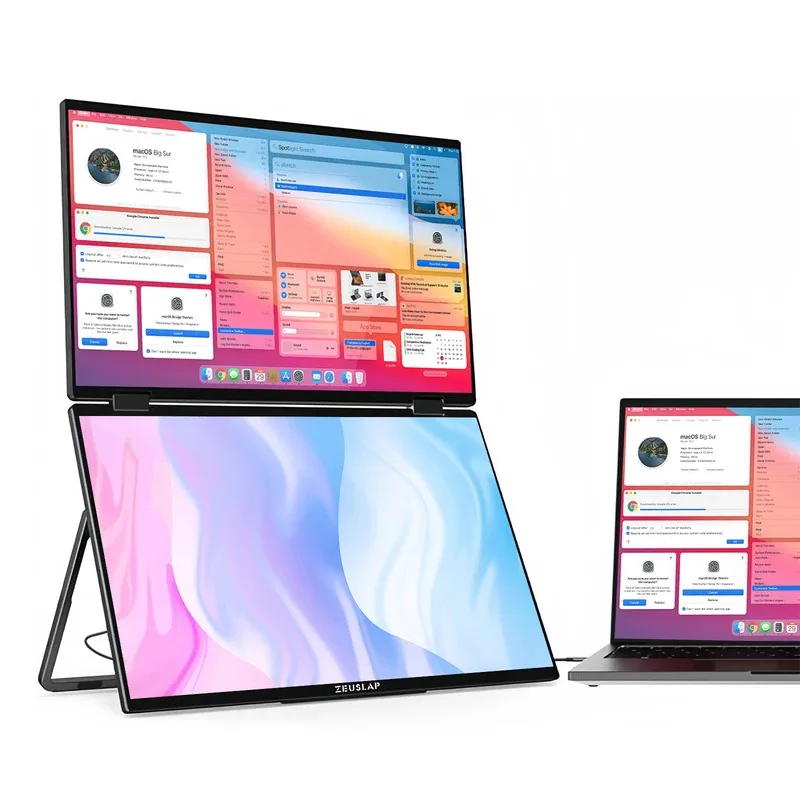 15.6-Inch 1080P FHD IPS Screen All-In-One Dual-Screen Foldable Display Work Games Study Mobile Phone Laptop PS4 PS5-New Product